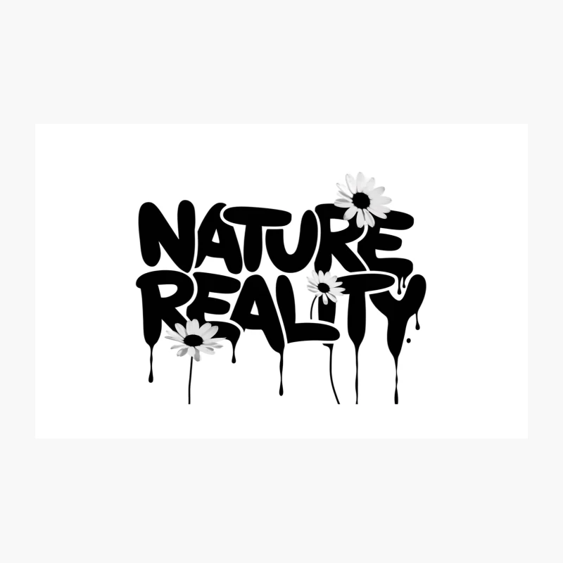 Nature Reality: Graffiti-Style Typography with Floral Accents Travel Mug