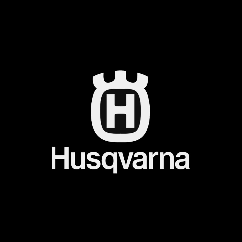 Husqvarna Brand Logo in Black and White Tapestry