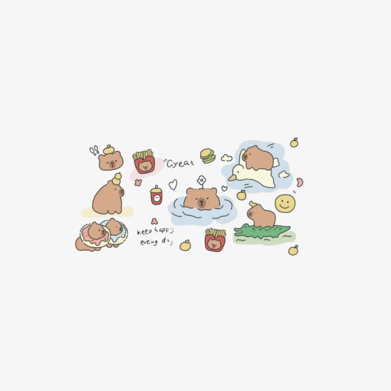 Illustration de mignons ours et frites Homme Sweat-shirt à enfiler