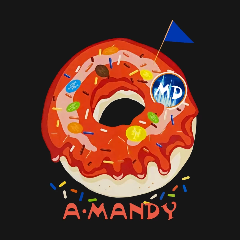 Kreatives Donut-Design mit Farben und Logo Herren T-Shirt