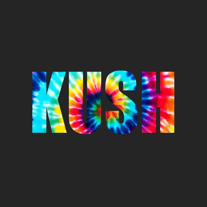 Colorful Tie-Dye KUSH Text Male Pullover Sweatshirt
