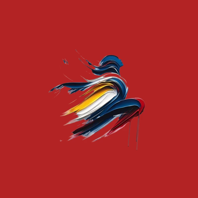 Abstract Colorful Silhouette in Motion Male T-Shirt