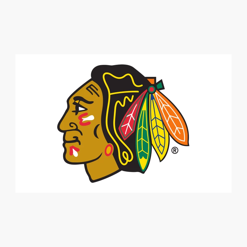 Chicago Blackhawks NHL Team Logo with Native American Design Travel Mug