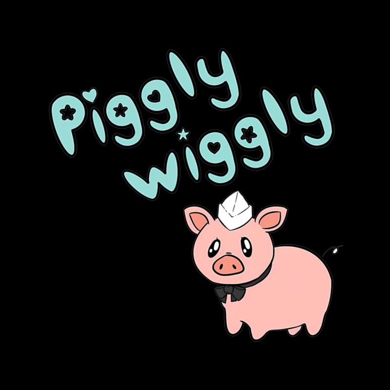 Cute Cartoon Pig with "Piggly Wiggly" Text Mouse Pad