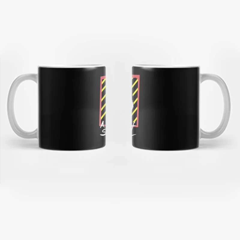 New Wave 80s Album Art with Striped Background Coffee Mug