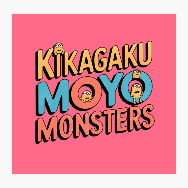 Colorful Cartoon Monster Logo with Playful Typography Throw Pillow