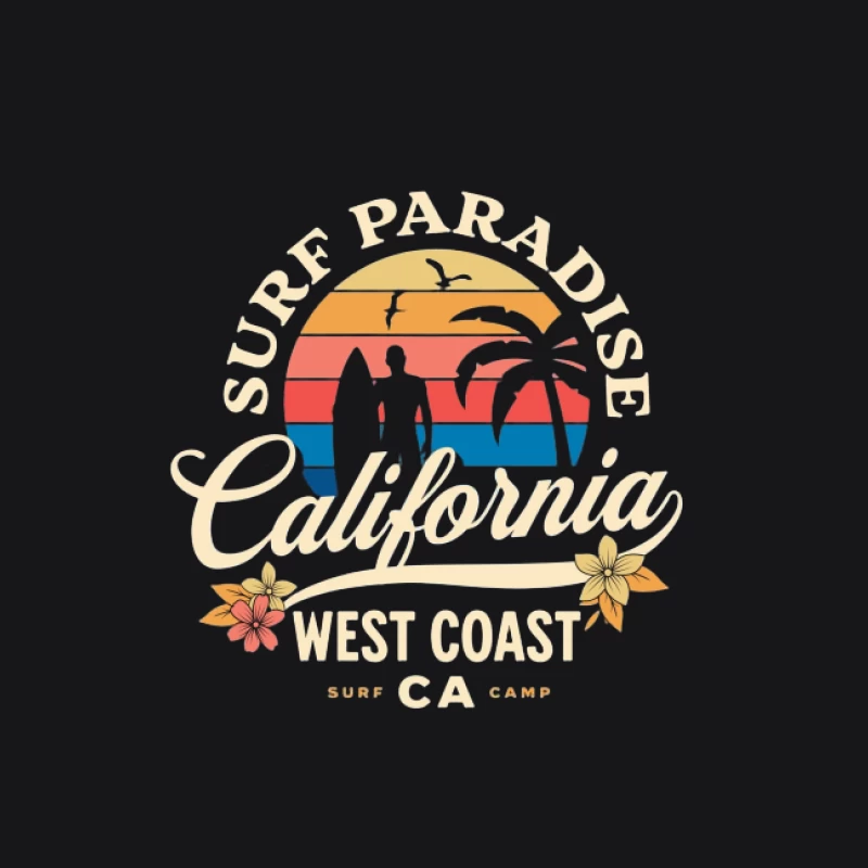 Surf en Californie: Paradis de la Côte Ouest Homme Sweat à capuche