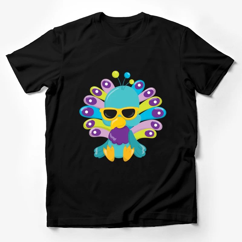 Paon coloré avec lunettes de soleil Homme T-Shirt