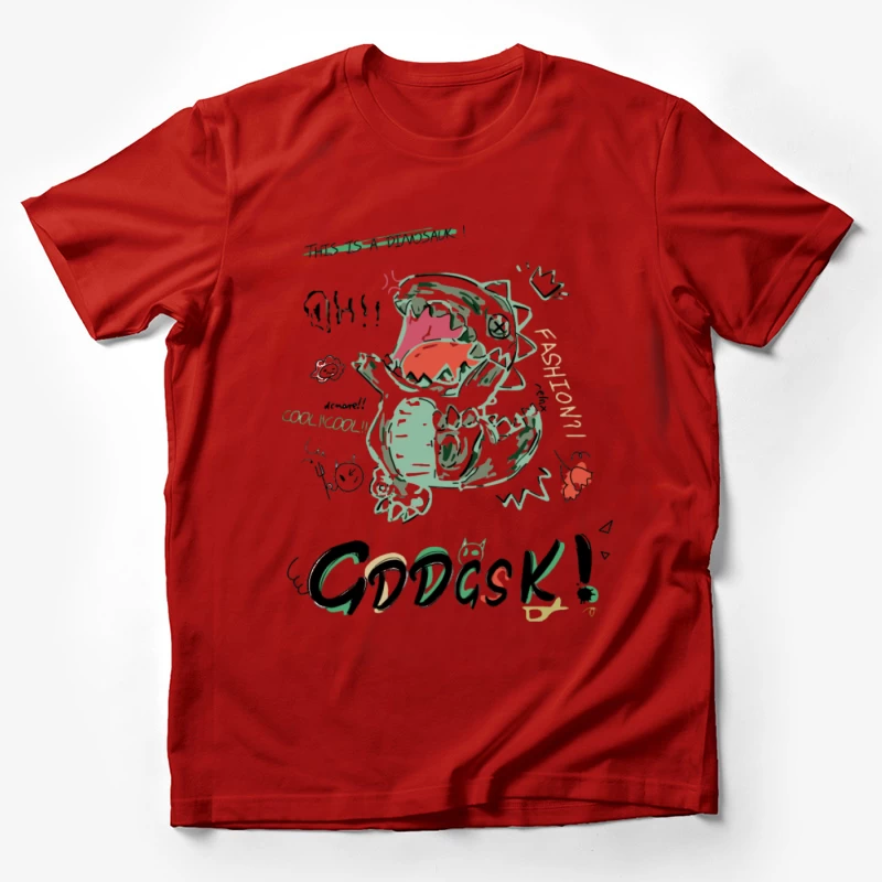 Modischer Dinosaurier mit Krone und Text Herren T-Shirt