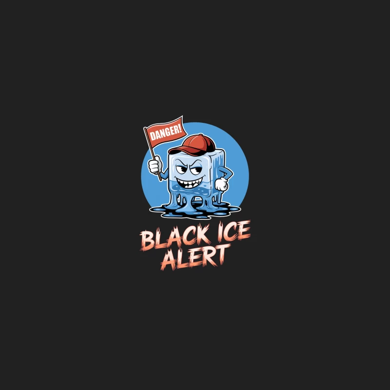 Cartoon Warning Character for Black Ice Danger in Winter Bucket Hat