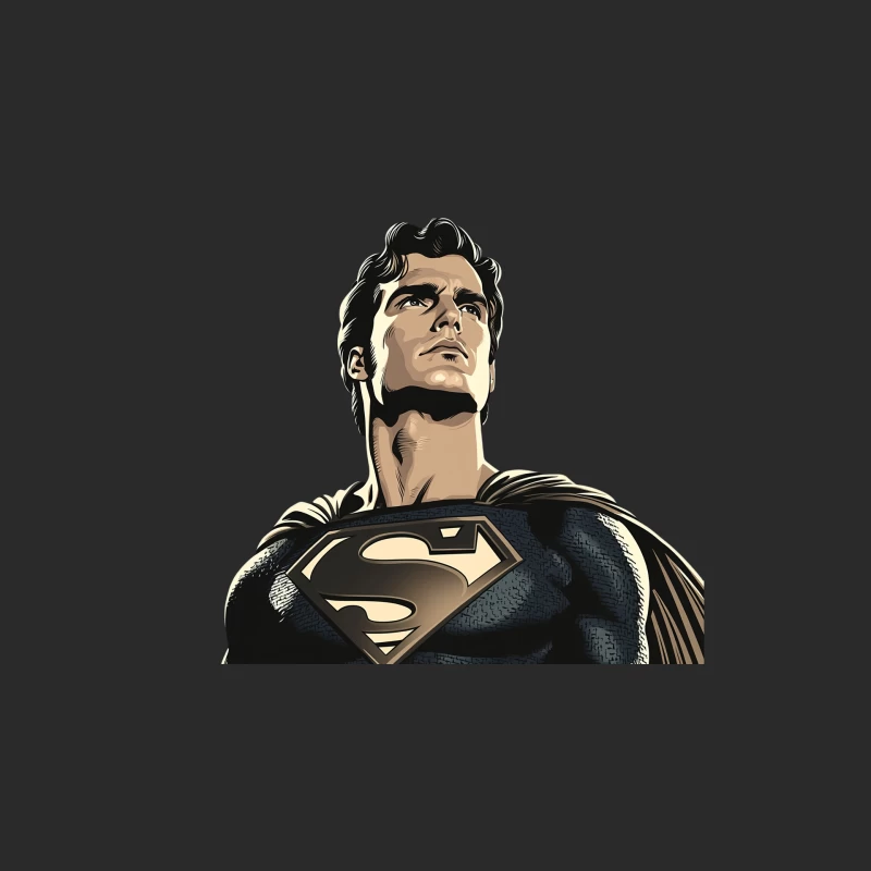 Iconic Superman Portrait: Heroic Superhero in Classic Pose Baseball Cap