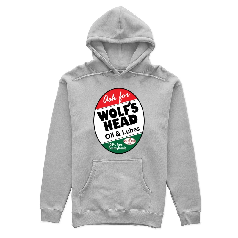 Vintage Wolf's Head Pennsylvania Motor Oil and Lubricants Advertisement Sign Female Pullover Hoodie