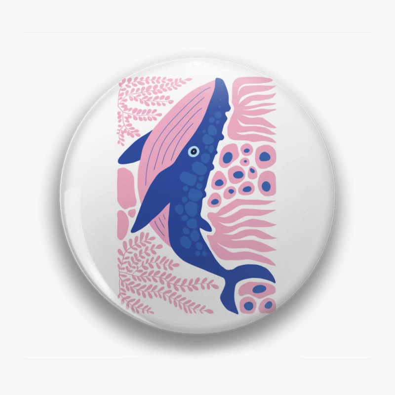 Whimsical Whale in a Coral Dream Pin