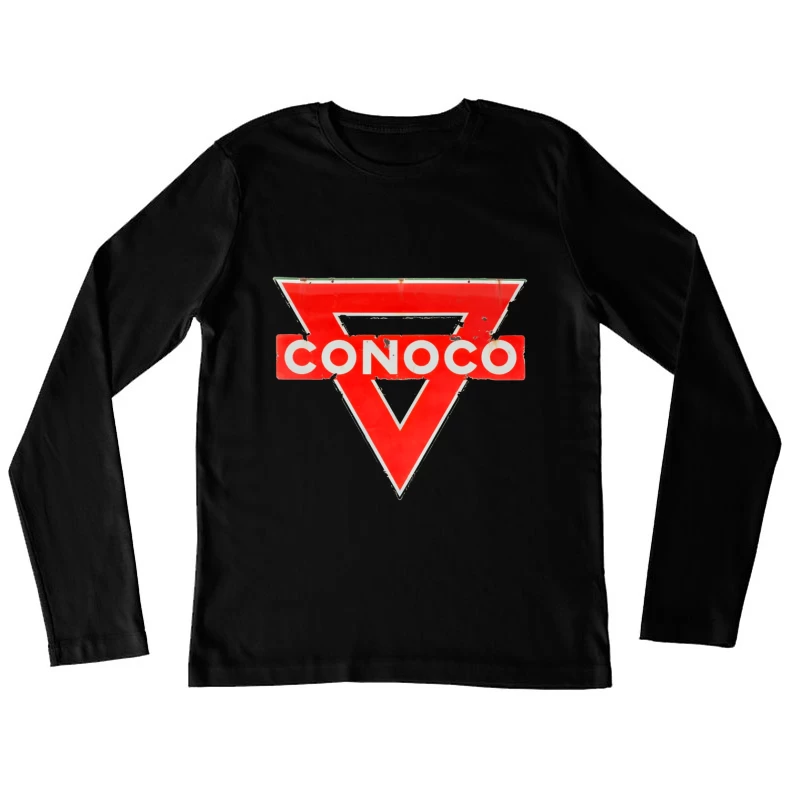 Vintage Conoco Gas Station Triangle Logo Sign Female Long Sleeve T-Shirt