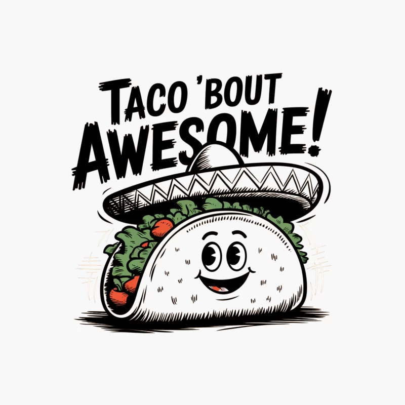 Cartoon Taco Pun with Humorous Typography Cotton Tote Bag