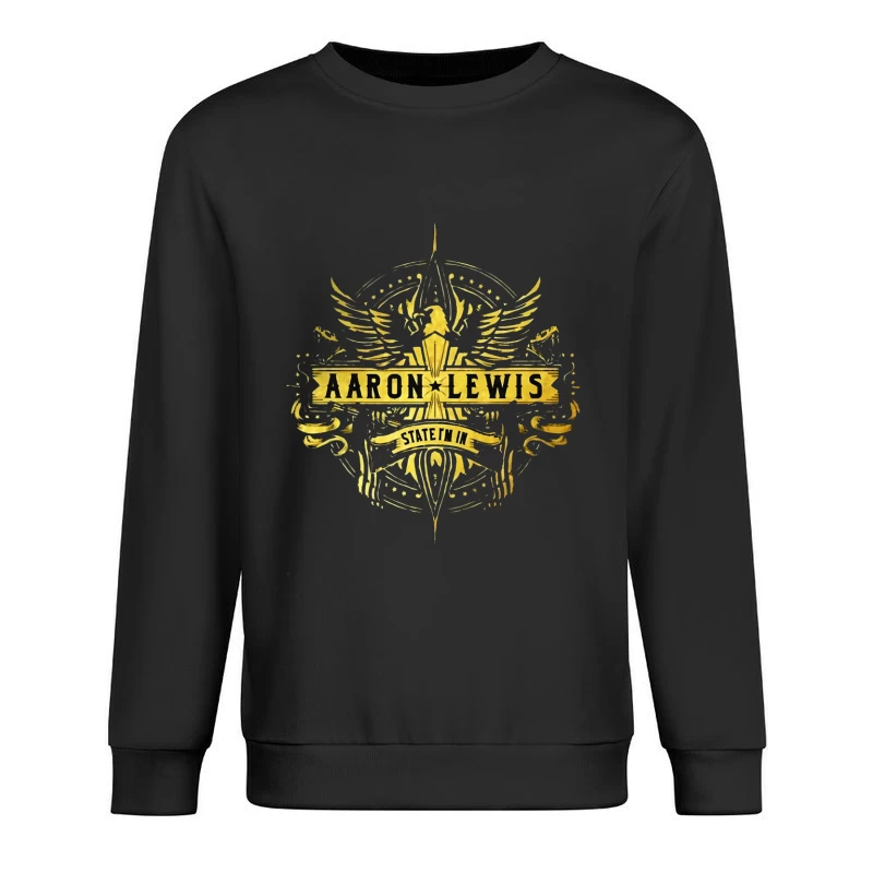 Aaron Lewis State I'm In - Golden Wings Logo Design Male Pullover Sweatshirt