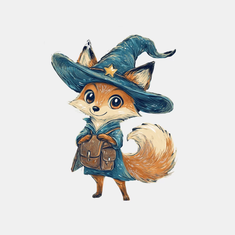 Adorable Magical Fox Wizard with Backpack Male Tank Top