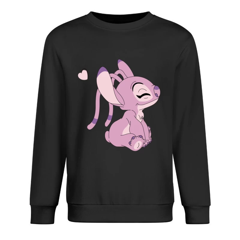 Niedliche rosa Kreatur mit Herz Herren Pullover Sweatshirt