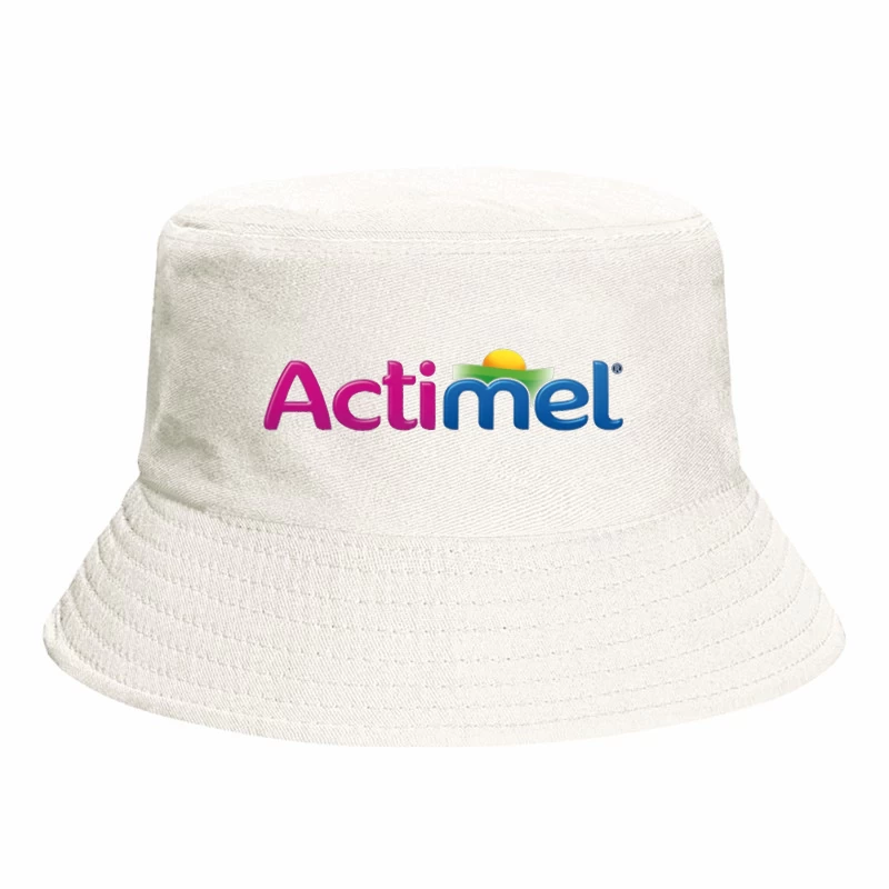 Actimel Dairy Brand Colorful Logo Design Bucket Hat