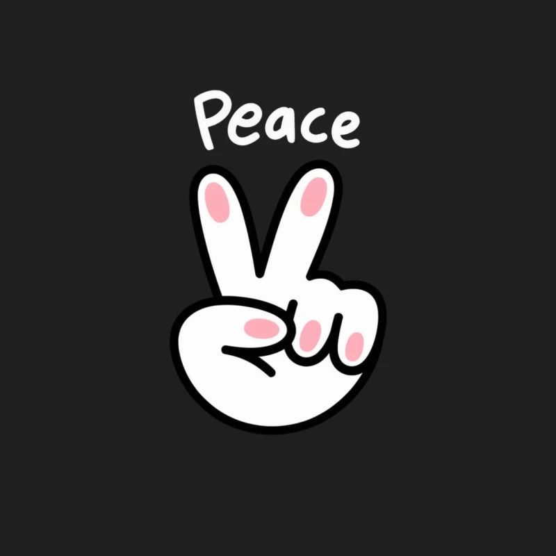 Cute Cartoon Peace Sign with Bunny Ears Male Tank Top