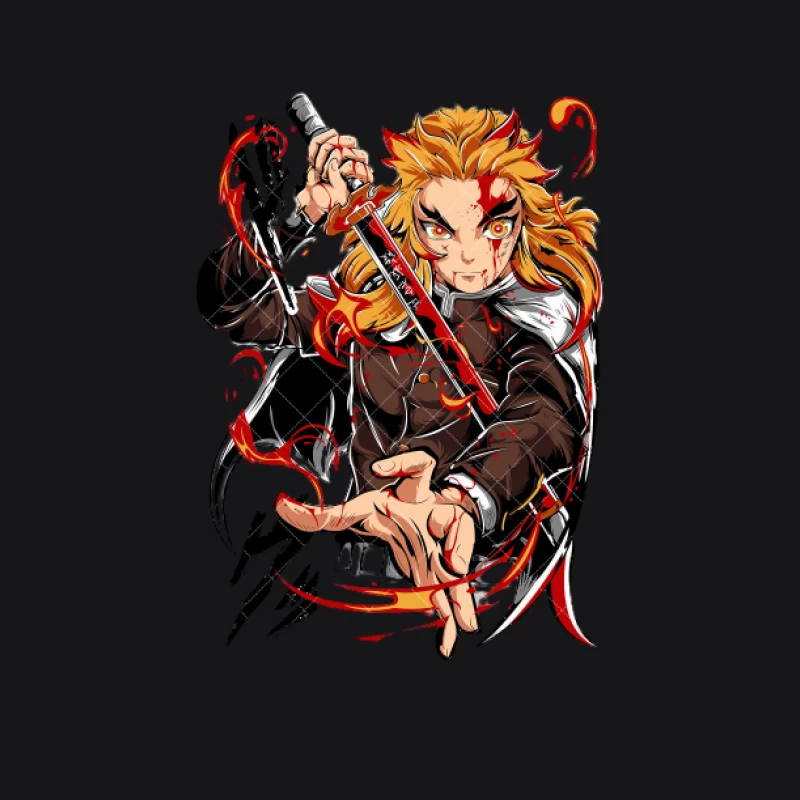 Feuriger Krieger mit Katana Damen Pullover Hoodie