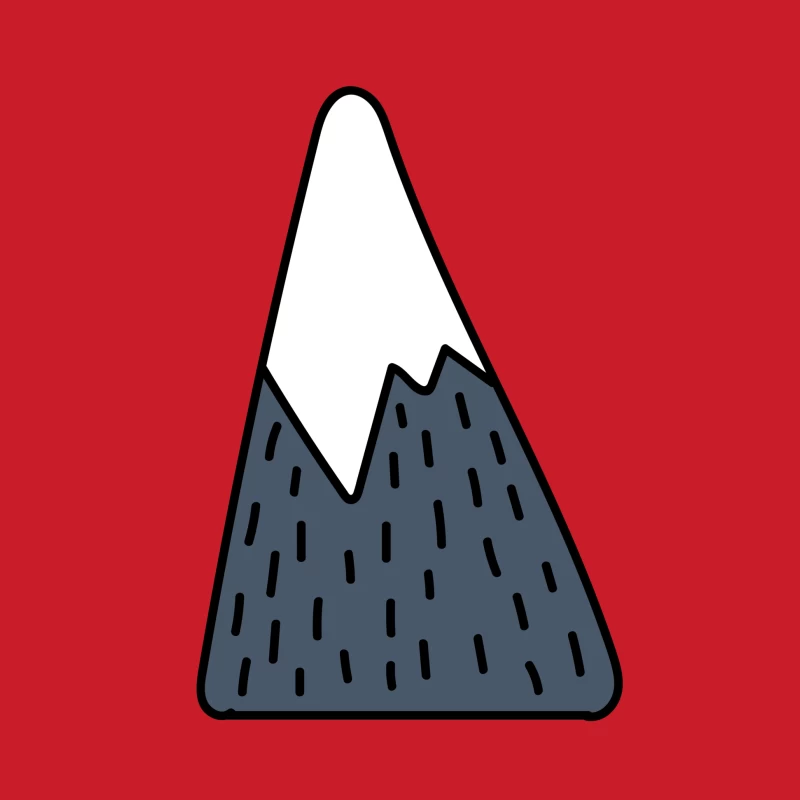 Montagne stylisée avec sommet enneigé Femme Sweat à capuche