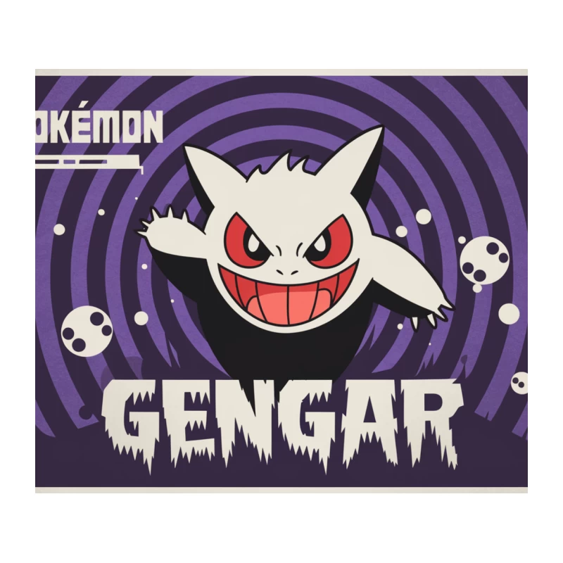 Retro-Style Pokemon Gengar Ghost Character Poster Tapestry