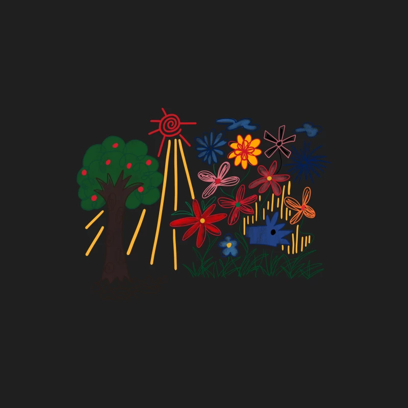 Bunte Blumen und Baum im Sonnenschein Herren Tanktops