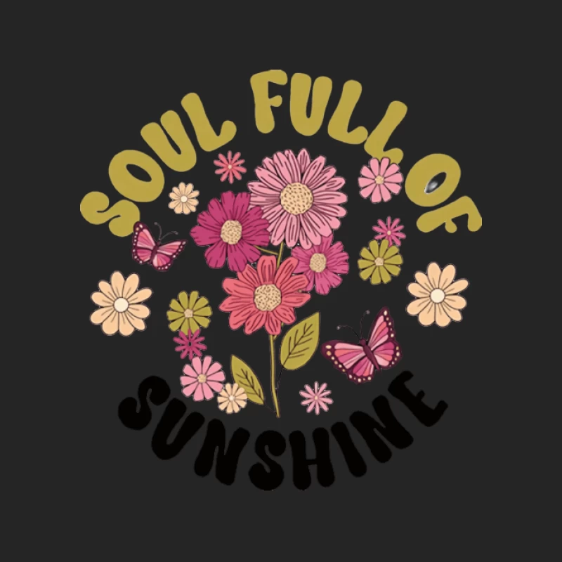 Seele voller Sonnenschein mit Blumen und Schmetterlingen Damen Pullover Sweatshirt