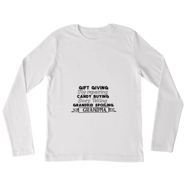 Logo minimaliste en noir sur blanc Femme Manches Longues T-Shirt