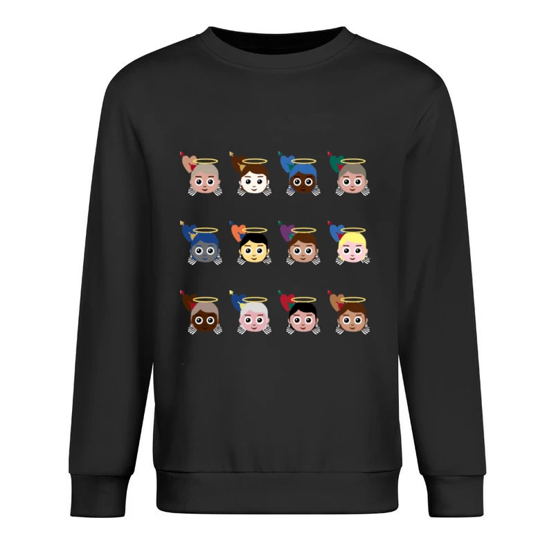 Kreative Engel-Emojis mit Heiligenschein Herren Pullover Sweatshirt