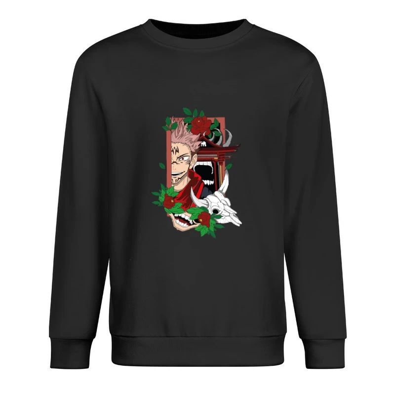 König des Fluchs mit Blumen Herren Pullover Sweatshirt