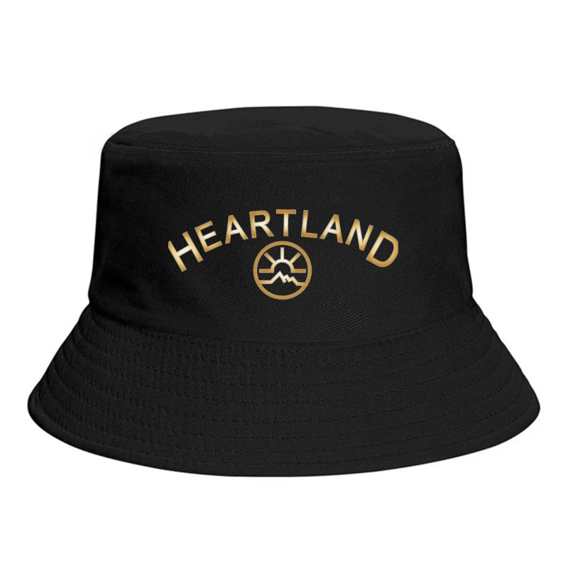 Heartland Hockey Logo with Golden Text and Minimalist Design Bucket Hat