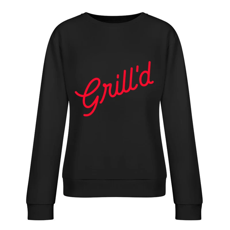 Red Script Logo of Grill'd Restaurant Chain Female Pullover Sweatshirt