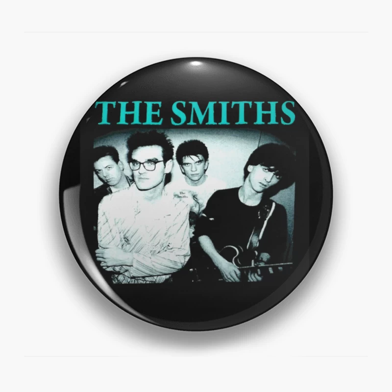 Iconic Black and White Portrait of The Smiths Alternative Rock Band Pin