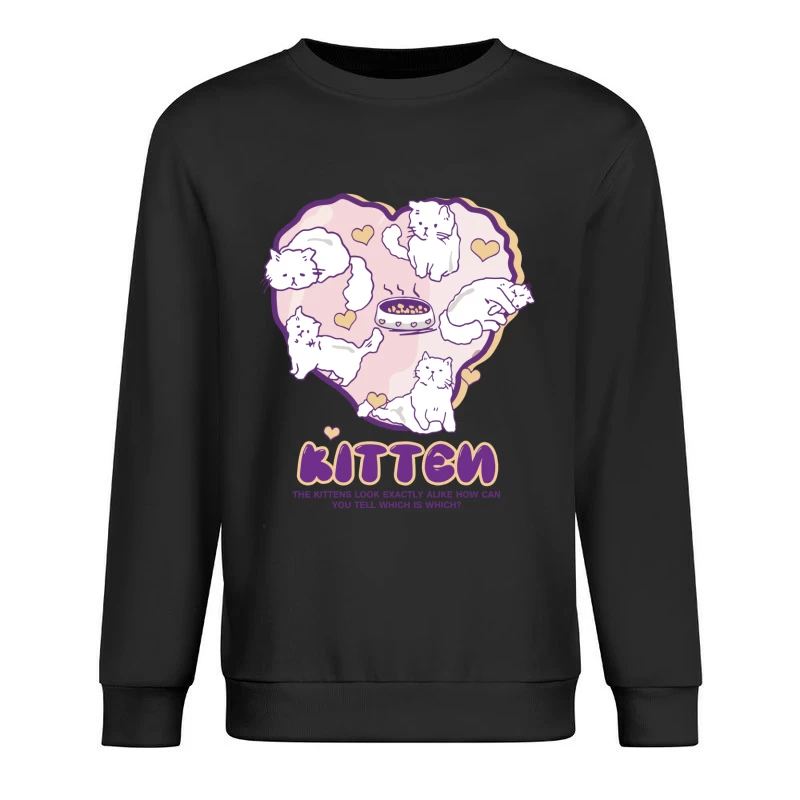 Niedliche Kätzchen bilden ein Herz Herren Pullover Sweatshirt