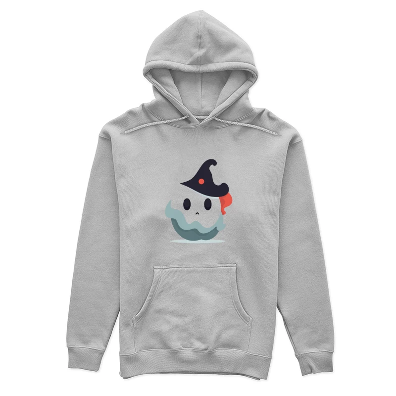 Cute Cartoon Ghost with Witch Hat Female Pullover Hoodie