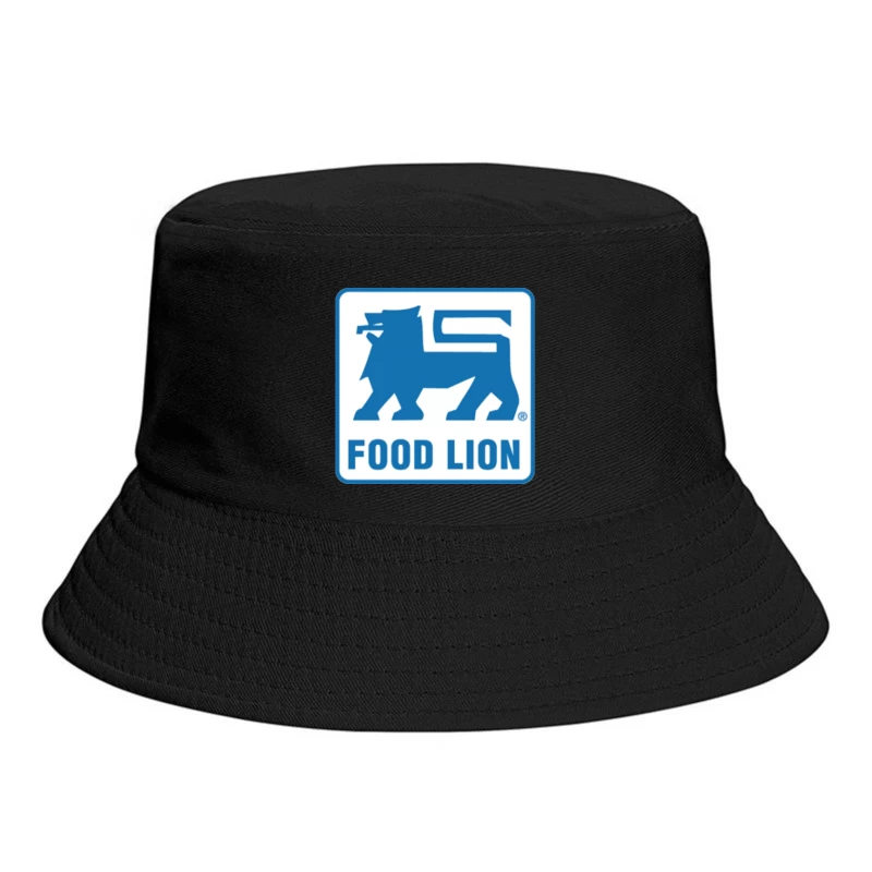 Food Lion Supermarket Chain Blue Logo with Lion Symbol Bucket Hat