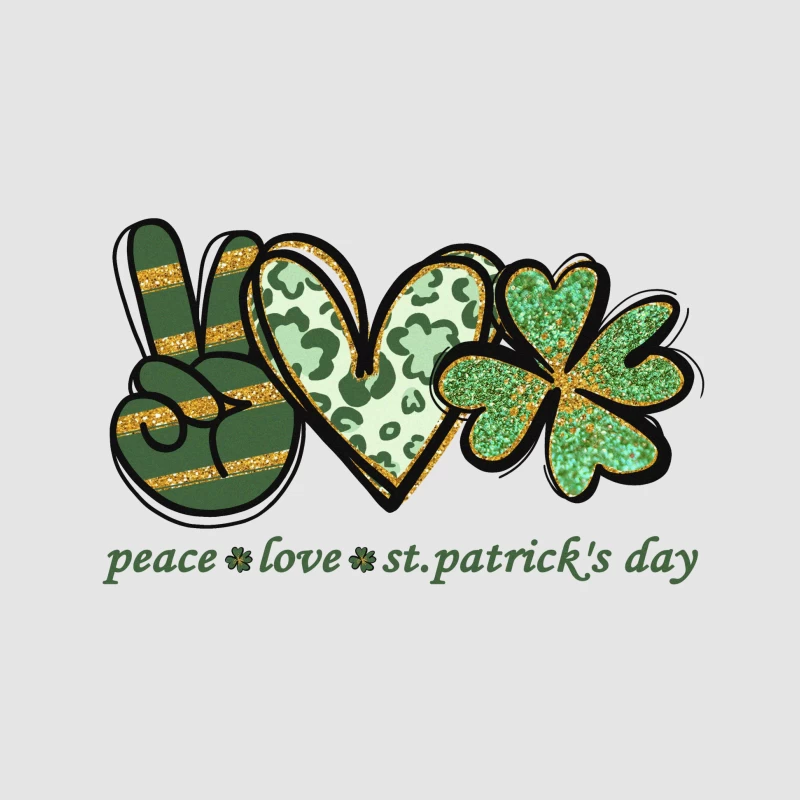 Frieden, Liebe und St. Patrick's Day Damen Pullover Hoodie