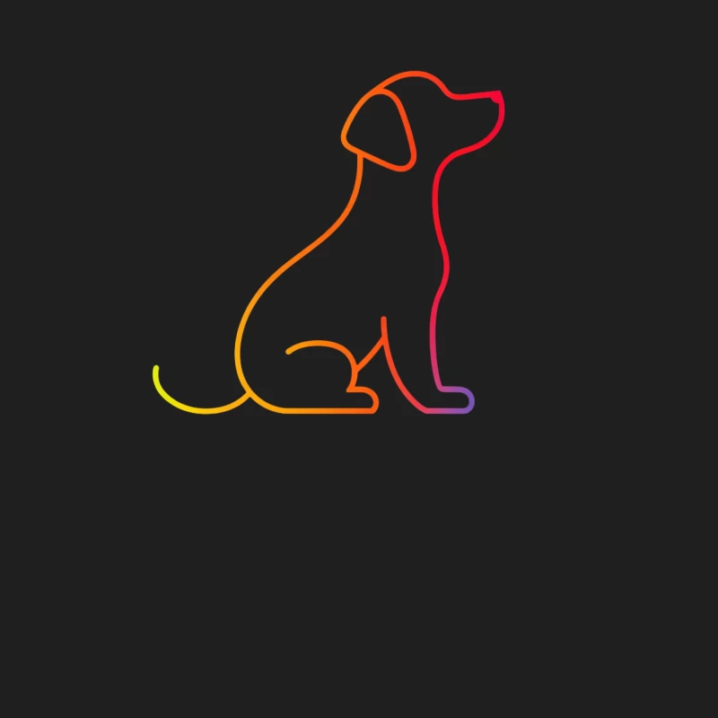Minimalist Colorful Gradient Line Art of Sitting Dog Male Tank Top