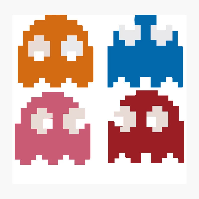 Cool Retro 80s PACMAN GHOSTS Video Games Throw Pillow