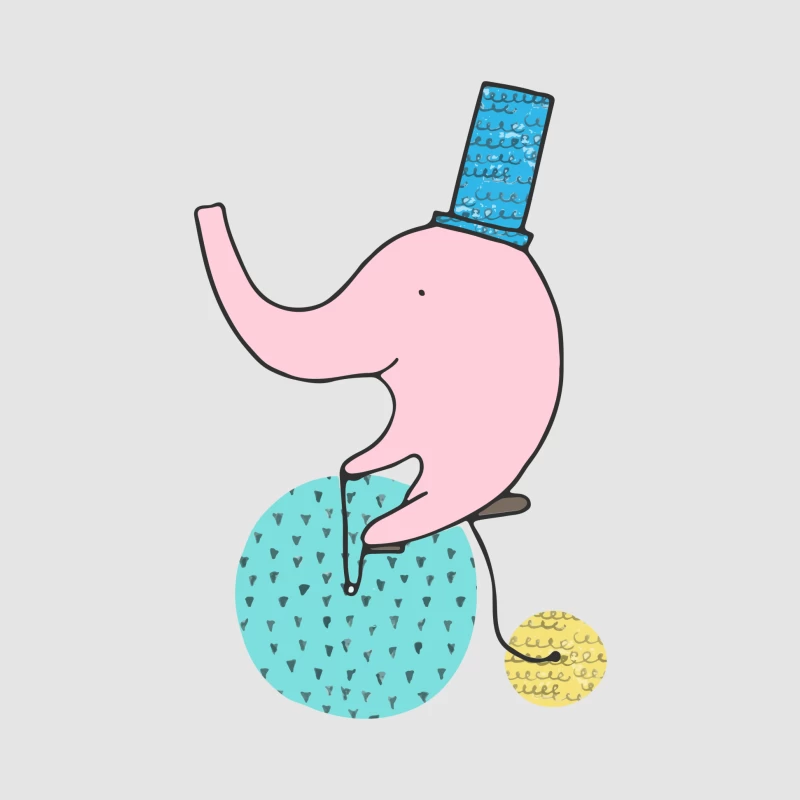 Éléphant rose jonglant sur une balle Homme Sweat à capuche