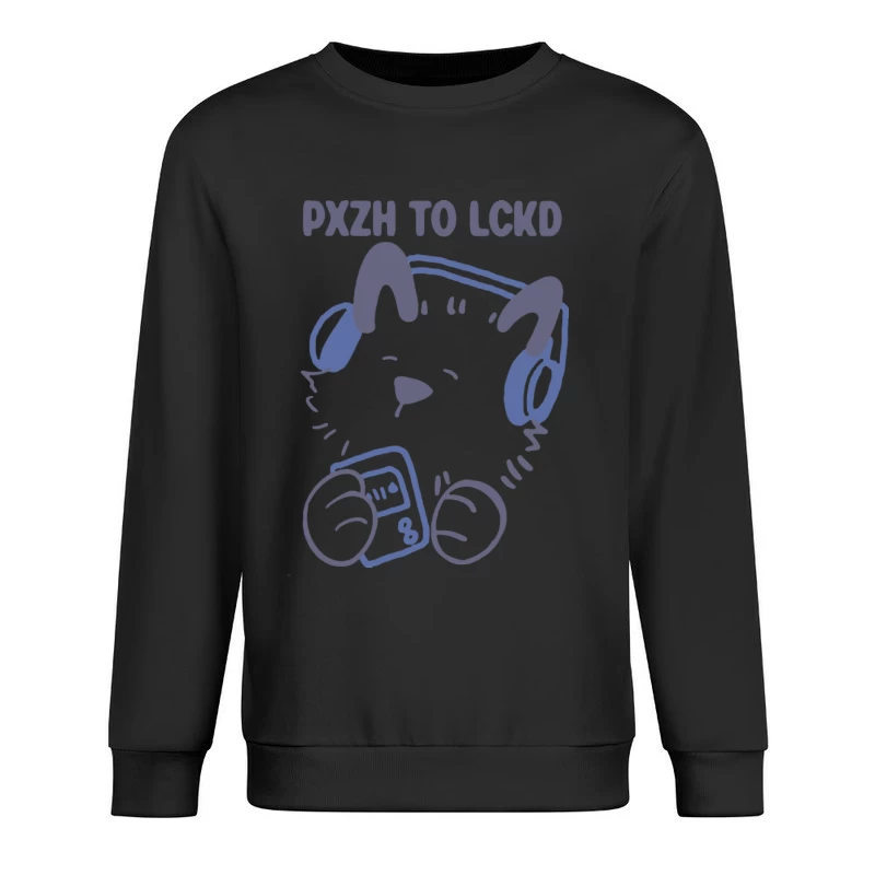 Niedliches Tier mit Kopfhörern Herren Pullover Sweatshirt