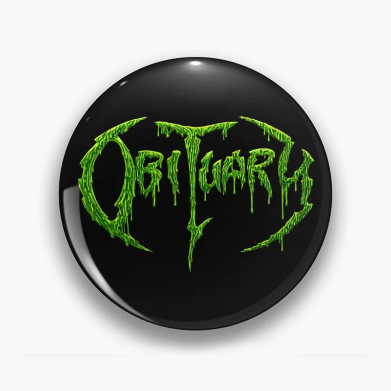 Obituary Green Logo Pin