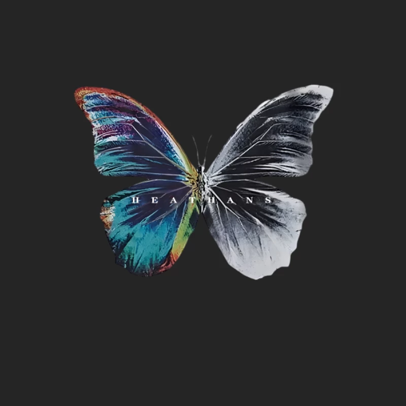 Design de papillon avec des ailes noires et colorées Homme Sweat-shirt à enfiler