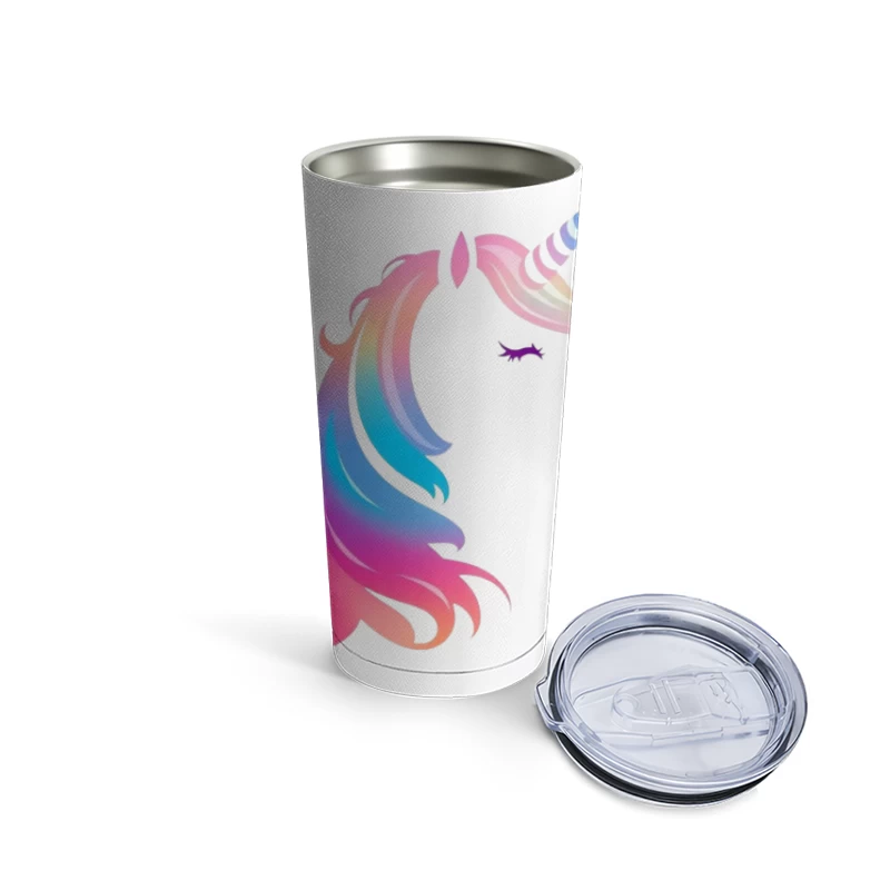 Rainbow Pastel Unicorn Silhouette Travel Mug