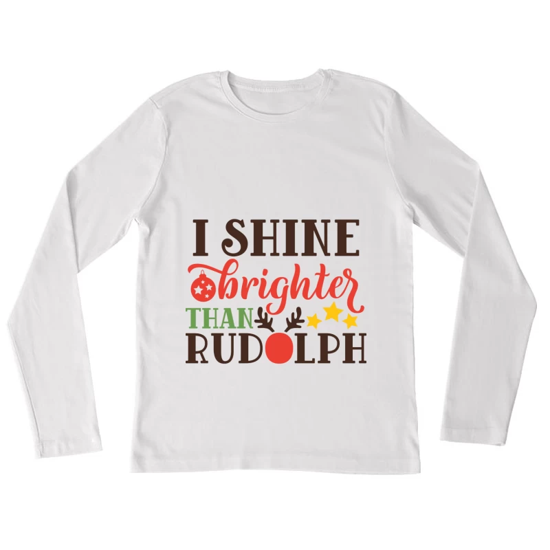 T-shirt Noël Brillant Femme Manches Longues T-Shirt