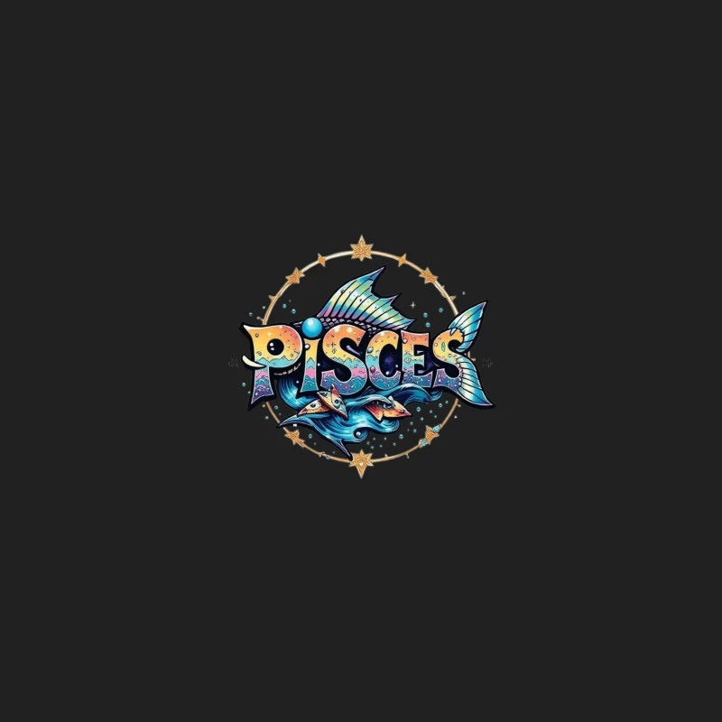 Colorful Pisces Zodiac Illustration Bucket Hat
