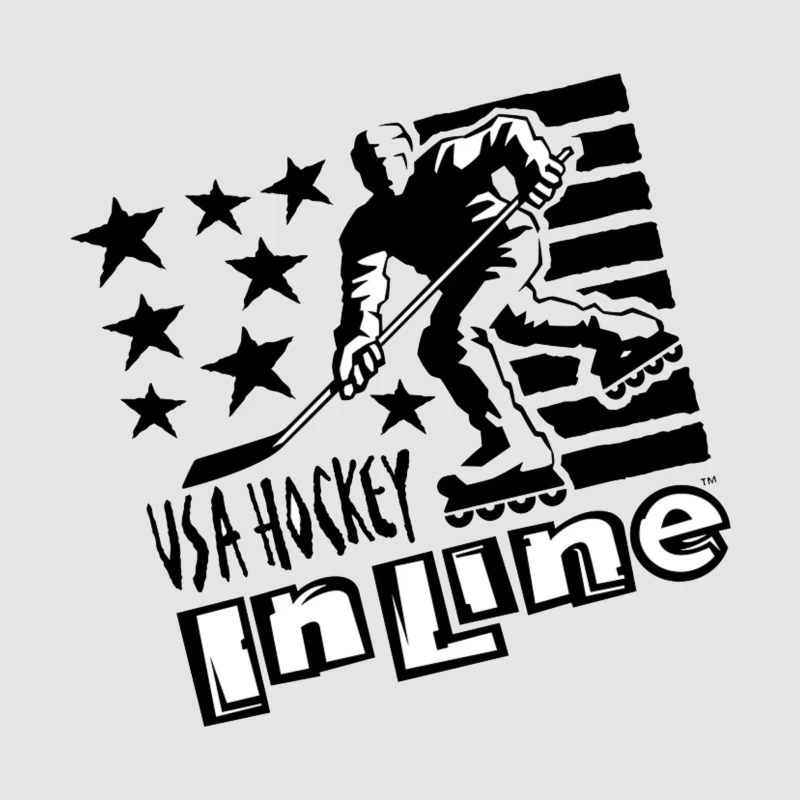 USA Inline Hockey Sports Logo with Stars and Stripes Design Female Pullover Hoodie