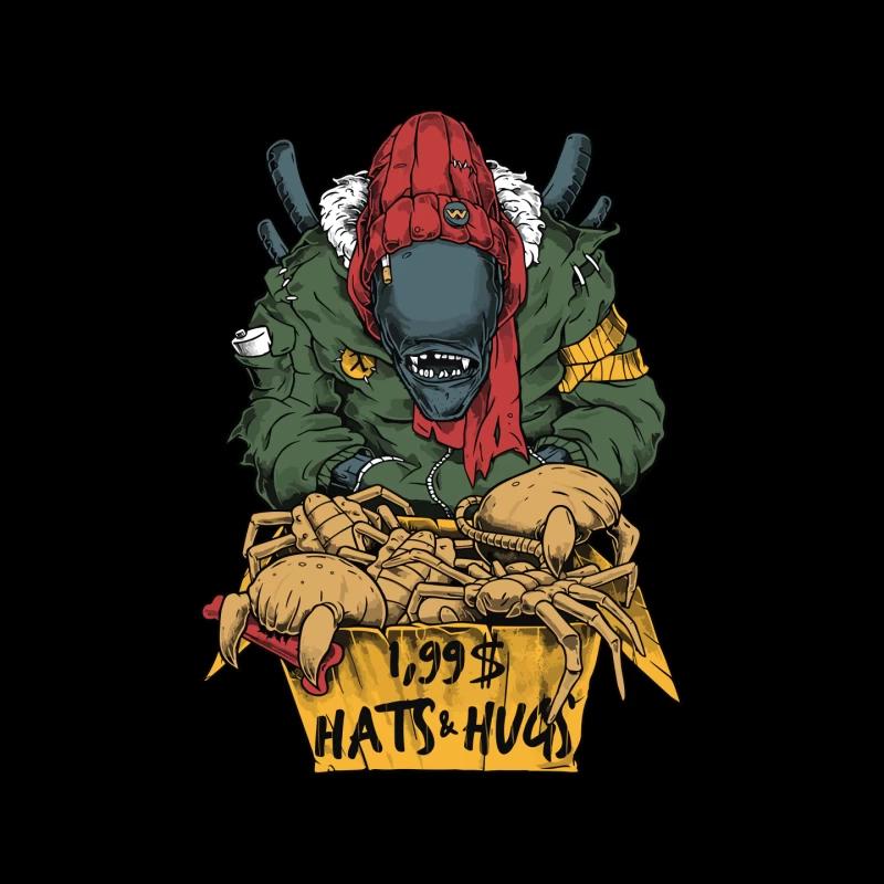 Monster Hat Vendor with Crabs Mouse Pad